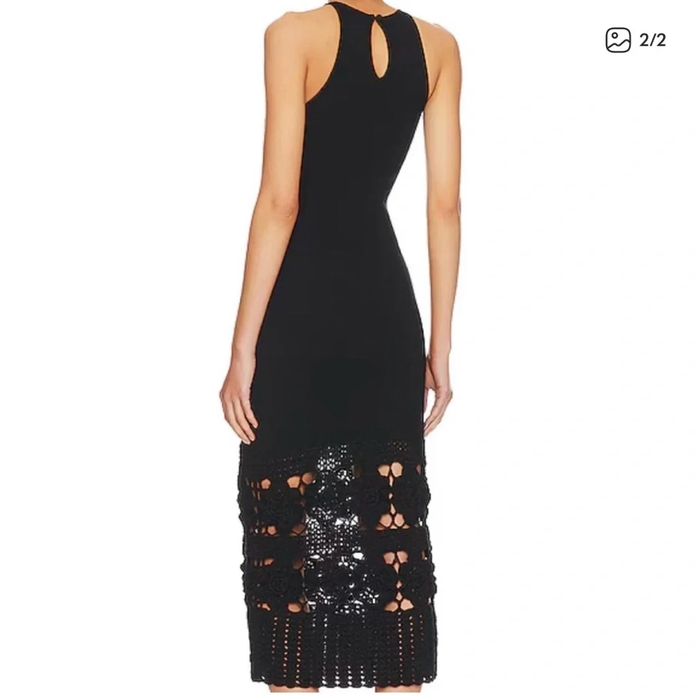 Tularosa Black Crochet Midi Dress - Picture 2 of 2